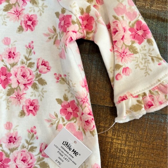 Floral Little Me Ruffle sleeper 3M NWT - Picture 5 of 5